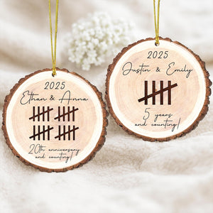 Personalized Wooden Anniversary Ornament: Anniversary Gift