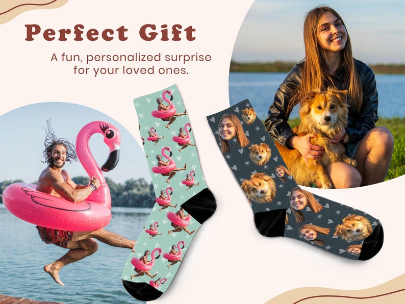 Custom Socks from Photo, Pet Parent Gift, Dog Dad Gift, Father's Day Gift, Dog with Owner Photo on Socks, Custom Christmas Gift