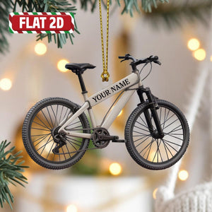 Custom Bicycle Christmas Ornament, Tree Hanging Decor, Flat 2D Acrylic, Personalized Cyclist Gift for Him Holiday Keepsake 2025