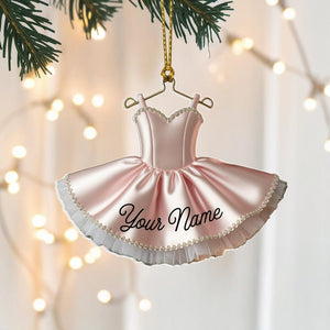 Custom Ballerina Dress Christmas Ornament, Tree Hanging Decor, Flat 2D Acrylic, Personalized Dance Lover Gift for Her Holiday Keepsake 2025