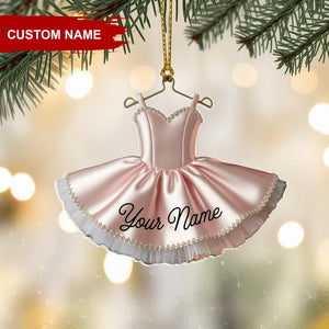 Custom Ballerina Dress Christmas Ornament, Tree Hanging Decor, Flat 2D Acrylic, Personalized Dance Lover Gift for Her Holiday Keepsake 2025