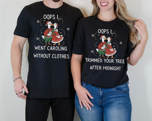Funny Couples Christmas Shirts, Custom Raunchy Christmas T-Shirts, Oops I Christmas Shirts, Raunchy Christmas Sweater, Couple Matching PJs
