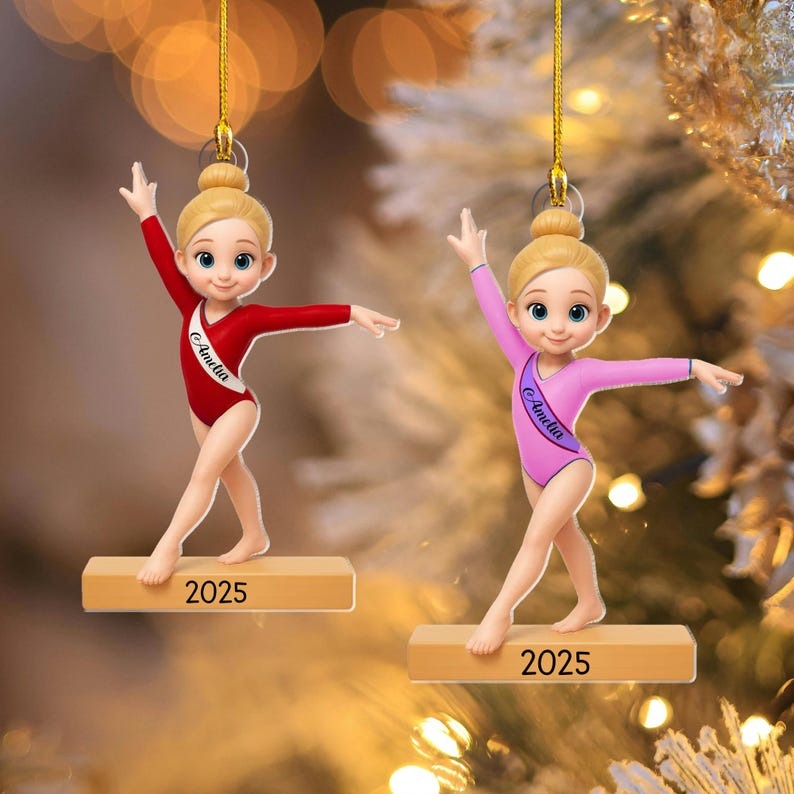 Personalised Gymnast Ornament, Gymnasts Christmas Gift, Gymnastic Girl Christmas Ornament, Sport Lover Christmas Keepsake, Girlfriend Gift