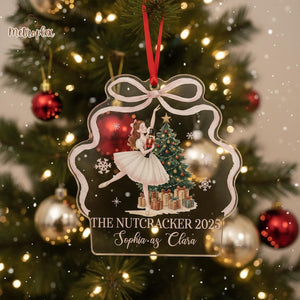 Personalized Nutcracker Ornament: Acrylic Clara Ballet Christmas Keepsake