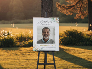 Custom Funeral Welcome Sign, Memorial Welcome Sign, Personalized Memorial Sign, Funeral Sign with Picture, Celebration of Life Sign