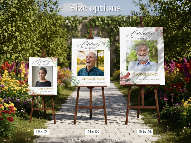 Custom Funeral Welcome Sign, Memorial Welcome Sign, Personalized Memorial Sign, Funeral Sign with Picture, Celebration of Life Sign