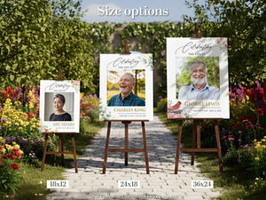 Custom Funeral Welcome Sign, Memorial Welcome Sign, Personalized Memorial Sign, Funeral Sign with Picture, Celebration of Life Sign