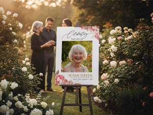 Custom Funeral Welcome Sign, Memorial Welcome Sign, Personalized Memorial Sign, Funeral Sign with Picture, Celebration of Life Sign