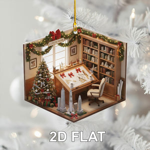Architect Office 2D FLAT Ornament, Custom Name Architect Office Christmas Decor, Engineer Gift, Drafting Table Ornament, 2D Flat Ornament