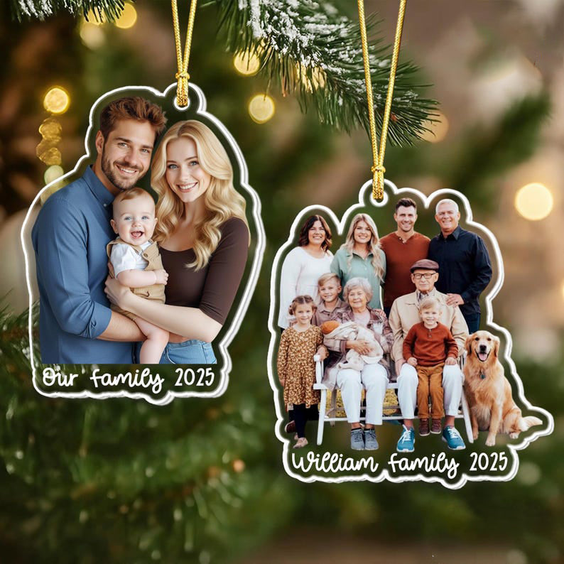 Personalized Family Photo Ornament: Acrylic Portrait Christmas Keepsake 2025