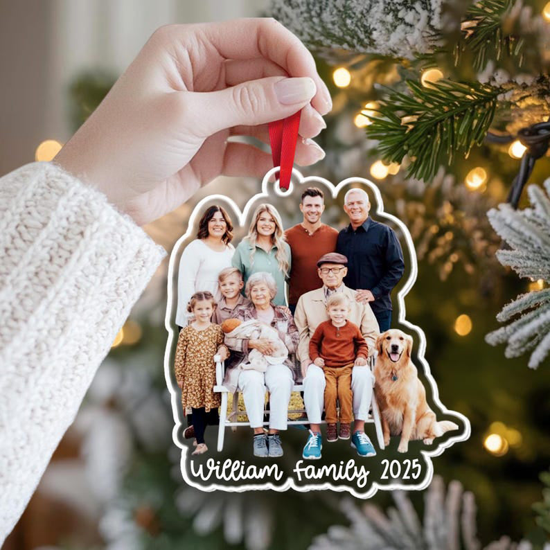 Personalized Family Photo Ornament: Acrylic Portrait Christmas Keepsake 2025