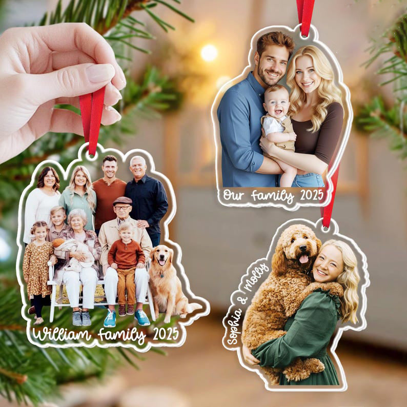 Personalized Family Photo Ornament: Acrylic Portrait Christmas Keepsake 2025