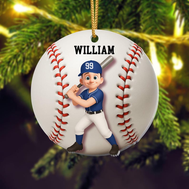 Personalized Softball Ornament 2025, Custom Softball Player with Name And Number, Sports Gift for Boys & Girls, Softball Coach Gifts