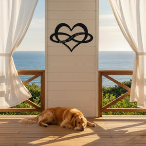 Personalized Metal Heart Infinity Wall Art: Couple Names & Date