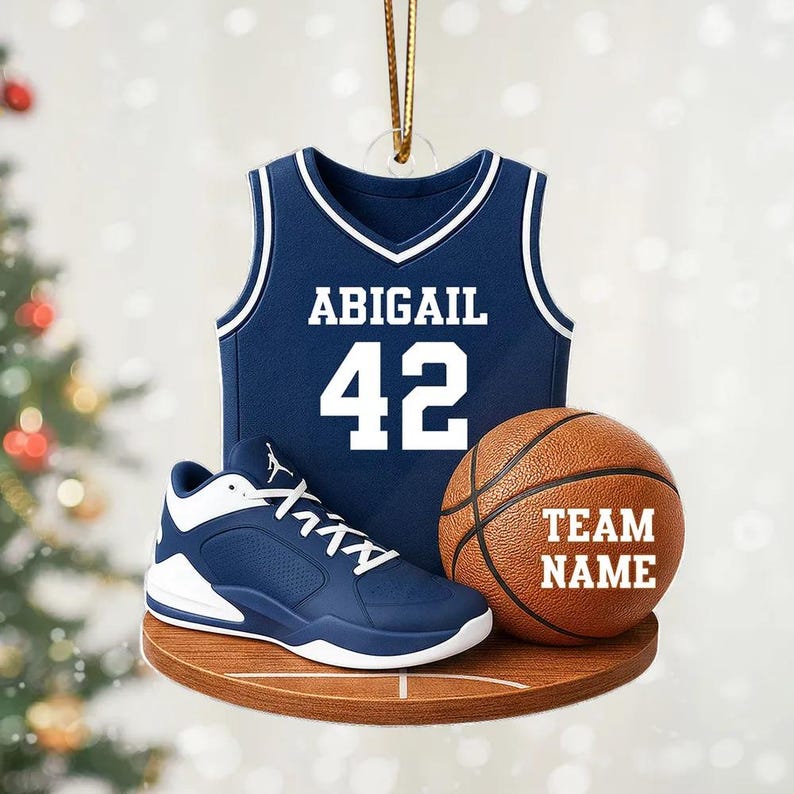 Personalized Basketball Kit Christmas Ornament, Basketball Team Gift, Basketball Player Gift, Christmas Gift For Son, Sport Player Ornament
