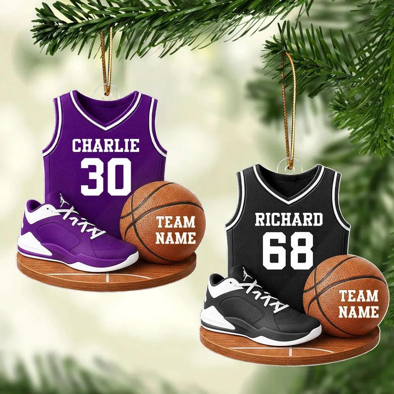 Personalized Basketball Kit Christmas Ornament, Basketball Team Gift, Basketball Player Gift, Christmas Gift For Son, Sport Player Ornament