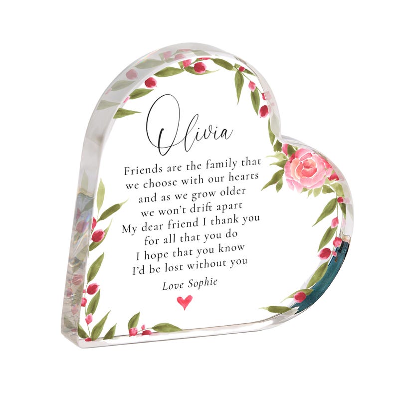 Personalised Best Friend Gift - Acrylic Plaque Custom Poem Keepsake with Name Birthday, Christmas or Thank You Gift for Bestie