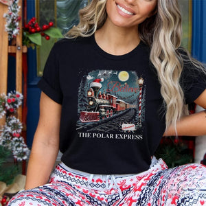 Custom Name Polar Express Family Vacation Shirts, Xmas Crewneck shirt, Believe Christmas Pajamas for Family, Polar Express Train Shirt