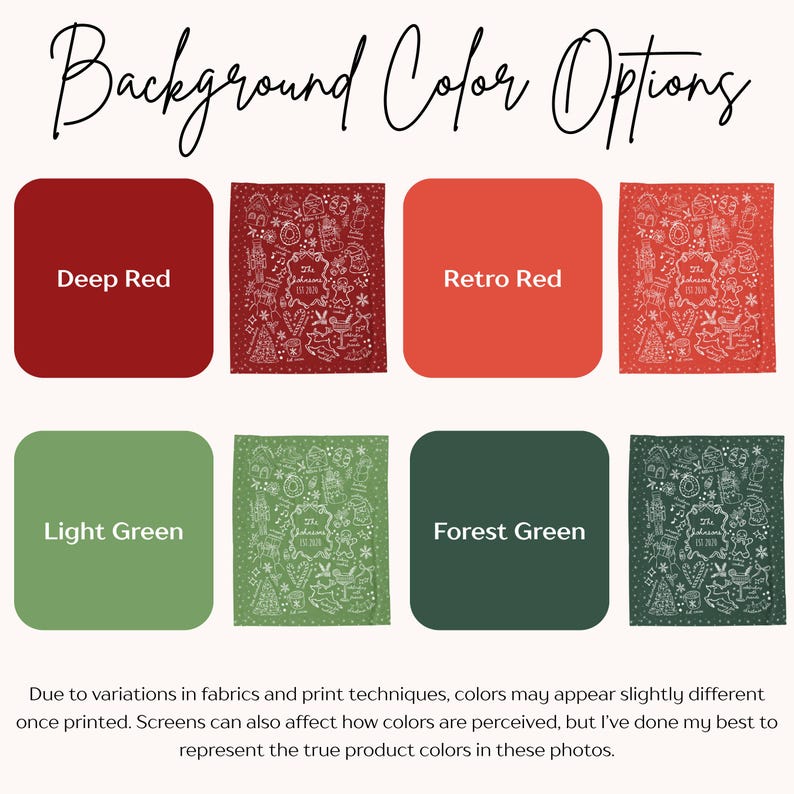 Personalized Family Christmas Blanket: Winter Doodles, Custom Holiday Throw