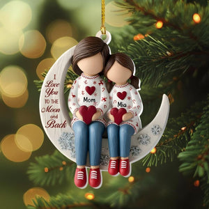Mother Daughter Ornament, Acrylic Christmas Gift, Personalized Family Keepsake, 2D FLAT Ornament