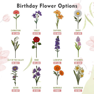 Custom Family Birth Flower Stained Glass Suncatcher | Personalized Birth Month Window Hanging Gift for Mom Grandma | Handmade Floral Decor