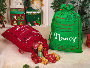 Personalized Large Santa Sack,Family Christmas Sack with Name,2025 Christmas Gift Bag,Christmas Gifts for kids,Large Santa Bag,Holiday Decor