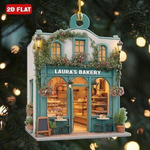 Personalized 2D Flat Bakery Shop Ornament, Custom Bakery Store Holiday Decor, Bakery Lover Gift, Gift For Bakers and Food Lovers