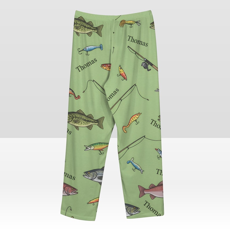 Personalized Fishing Pajama Pants: Custom Name Angler Gift