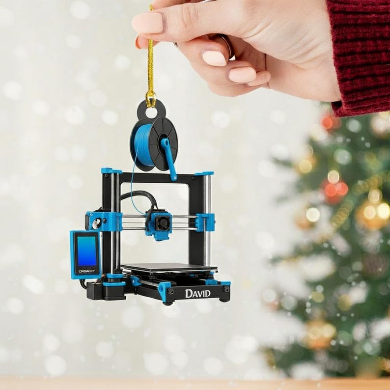 3D Printer Christmas Ornaments, Flat Holiday Ornaments for Makers, Printing Enthusiasts, Holiday Gifts for Tech Lovers