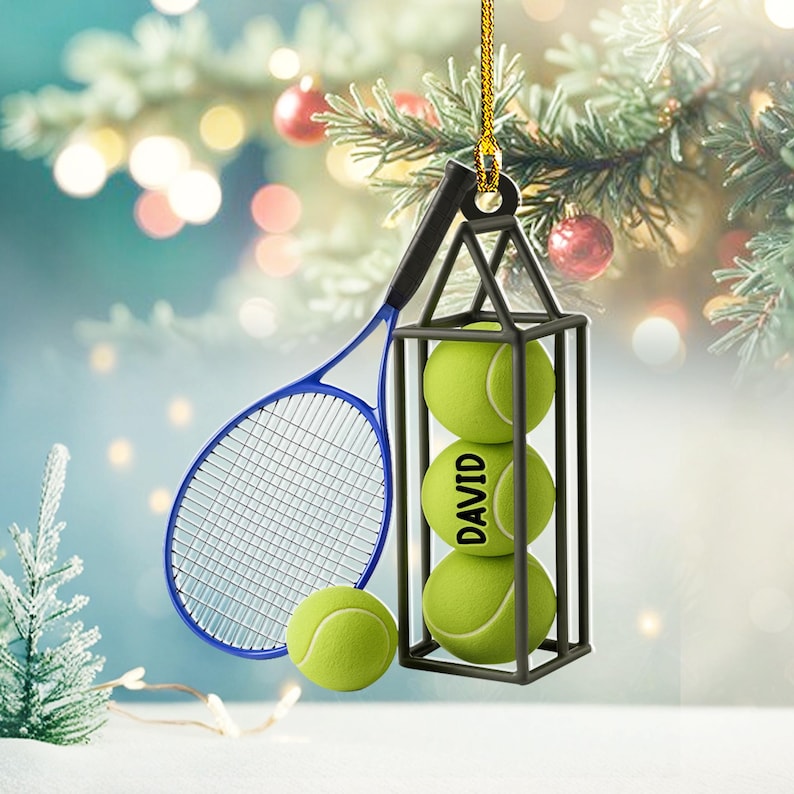 Personalized Tennis Christmas Ornament, Tennis Christmas Ornament Gifts for Tennis Player Custom Name Tennis Gifts for Tennis Keepsake Gift