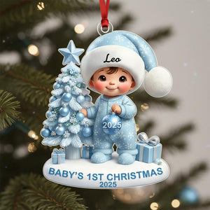 Baby's First Christmas Ornament, Personalized Newborn Christmas Ornament, Acrylic Christmas Ornament For Custom Baby, New Baby Gift