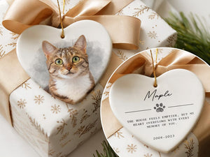 Custom Pet Memorial Ornament, Personalized Pet Portrait Keepsake, Pet Loss Gift, In Loving Memory Christmas Ornament, Pet Ornament