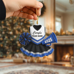 Personalized Cheerleader 2D Flat Ornament, Cheerleading Christmas Ornament, Cheerleader Team Ornament, Cheer Coach Gift, Cheerleader Gift