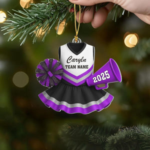 Personalized Cheerleader 2D Flat Ornament, Cheerleading Christmas Ornament, Cheerleader Team Ornament, Cheer Coach Gift, Cheerleader Gift