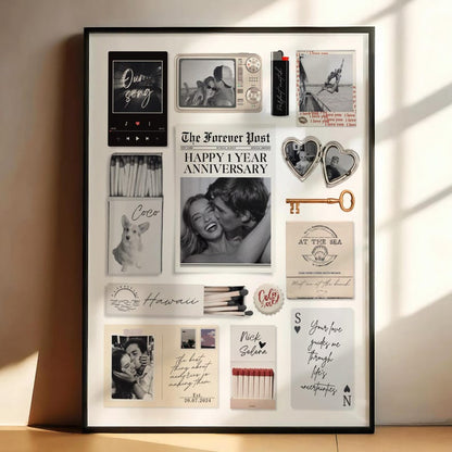 Custom Matchbox Art Template DIY Canva Matchbook Poster First Anniversary Gift for Boyfriend or Girlfriend Custom Birthday Wall Art Print