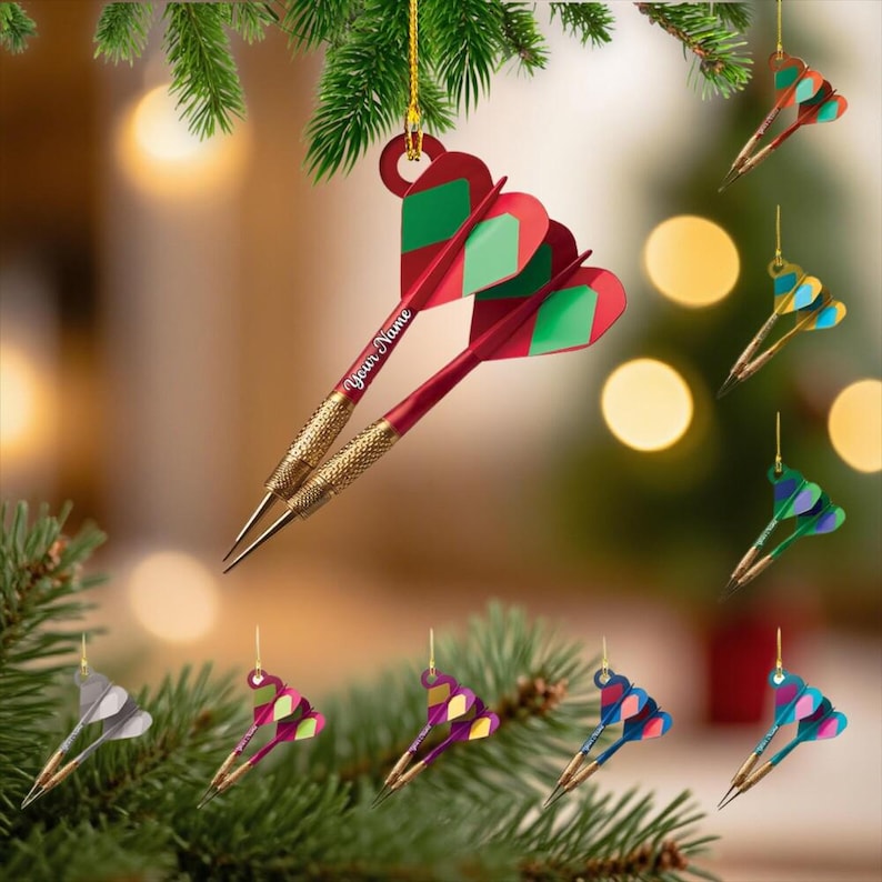 Personalized Dartboard Christmas Ornament: Gift for Darts Lover