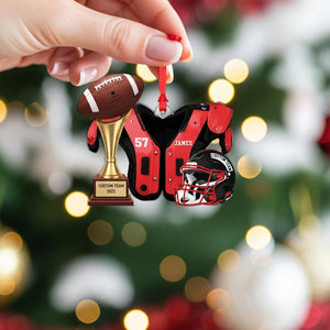 Personalized Football Ornament Custom Team Trophy Christmas Decoration