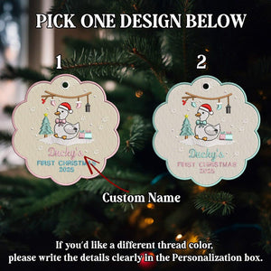 Personalized Baby's First Christmas Embroidered Ornament, Custom Baby Name Ornament, Baby Shower Gift, Gift for New Baby, 1st Christmas
