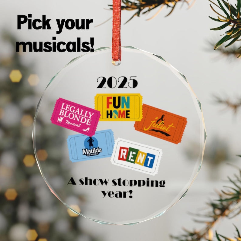 Musicals Ornament, Musicals seen this year, Musical Theater Gift, Theater Ornament Personalized, Drama Teacher Gift