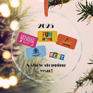 Musicals Ornament, Musicals seen this year, Musical Theater Gift, Theater Ornament Personalized, Drama Teacher Gift