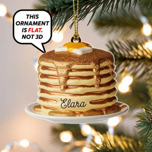 Custom Pancake Stack Christmas Ornament, Tree Hanging Decor, Flat 2D Acrylic, Personalized Foodie Gift for Him Holiday Keepsake 2025