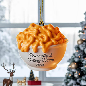 Custom Mac and Cheese Christmas Ornament, Tree Hanging Decor, Flat 2D Acrylic, Personalized Foodie Gift for Her Holiday Keepsake 2025