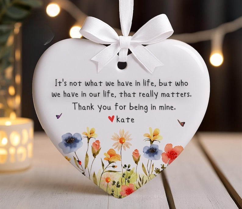 Best Friend Ornament, Friendship Keepsake Gift, Thank You Gift for Friend, Inspirational Quote Ornament, Besties Ornament