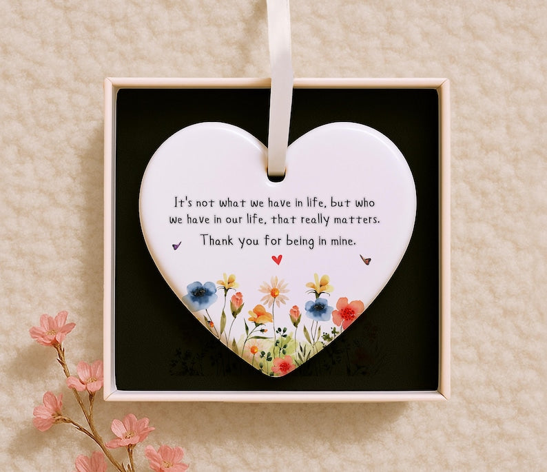 Best Friend Ornament, Friendship Keepsake Gift, Thank You Gift for Friend, Inspirational Quote Ornament, Besties Ornament