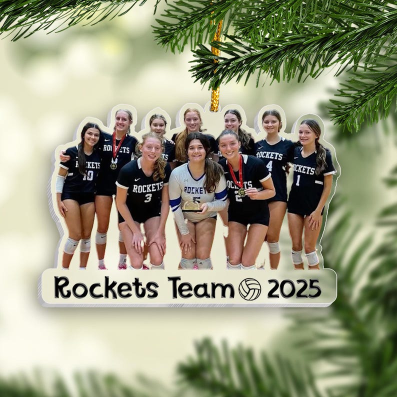 Custom Photo Volleyball Christmas Ornaments, Volleyball Ornament 2025, Team Photo Gifts, Volleyball Gifts For Team, Christmas Tree Decor