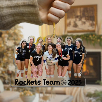 Custom Photo Volleyball Christmas Ornaments, Volleyball Ornament 2025, Team Photo Gifts, Volleyball Gifts For Team, Christmas Tree Decor