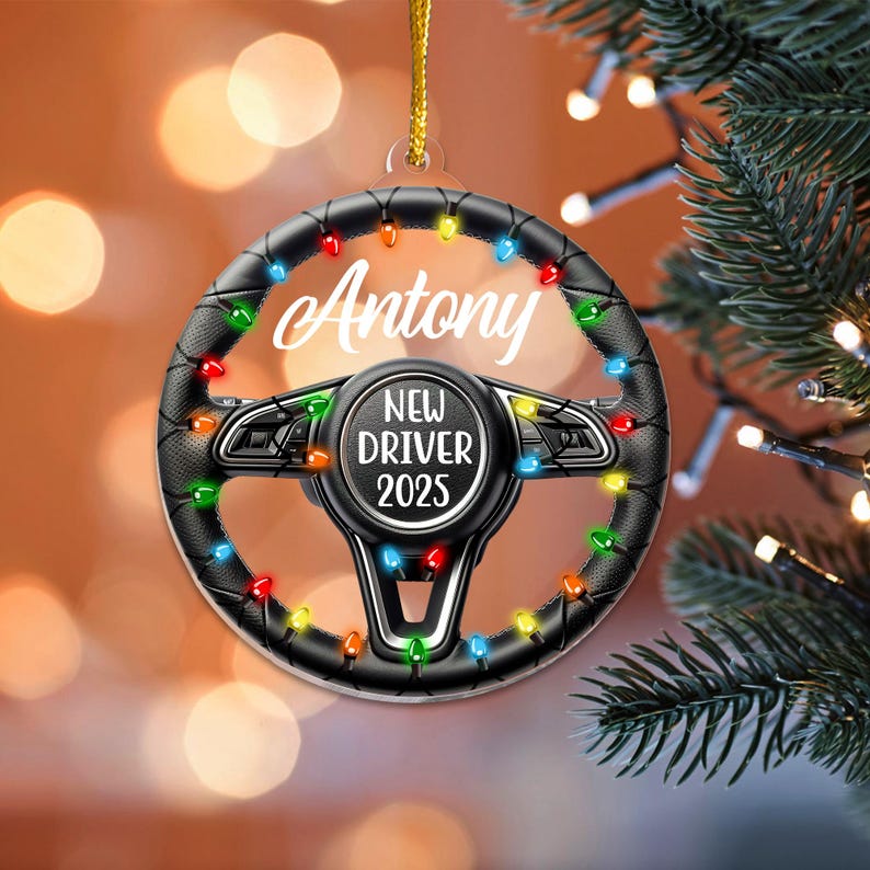 Personalized New Driver Christmas Ornament 2025, First Car Gift for Driver, Driver Appreciation Gift, Christmas Decorations, Gifts for Men