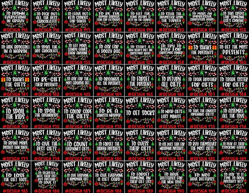 480 Quotes Most Likely to Christmas Shirt, Family Matching Christmas T-Shirts, Christmas Shirt, Funny Christmas Shirt, Family Pajamas