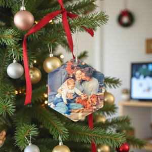 Personalized Wood Slice Photo Ornament: Rustic Christmas Keepsake