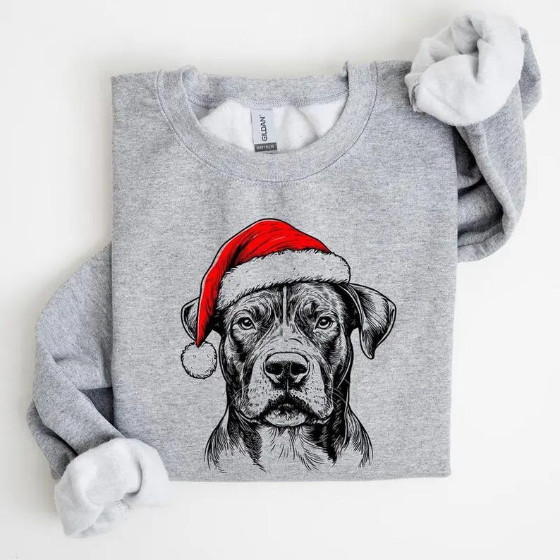 Santa Paws Christmas Sweatshirt: Custom Dog Breed Shirt